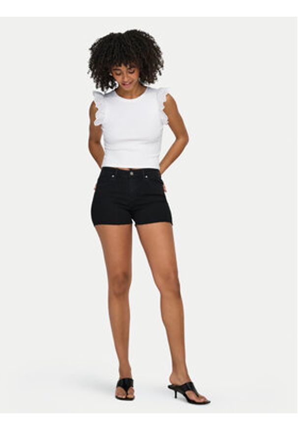 only - ONLY Top Mathilda 15308890 Biały Regular Fit. Kolor: biały. Materiał: bawełna