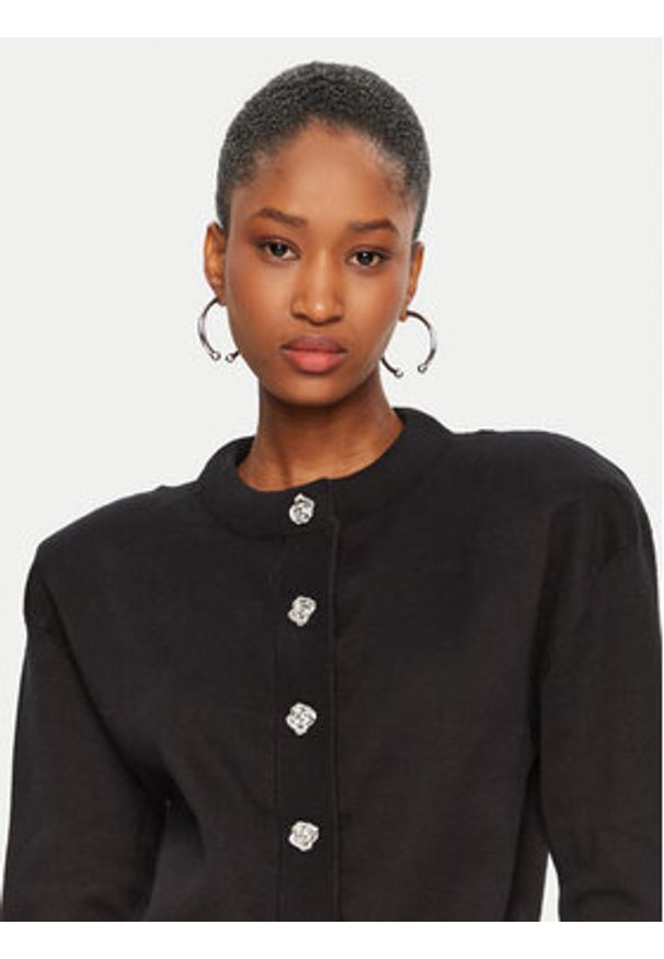 ROTATE Kardigan 114033100 Czarny Regular Fit. Kolor: czarny. Materiał: bawełna