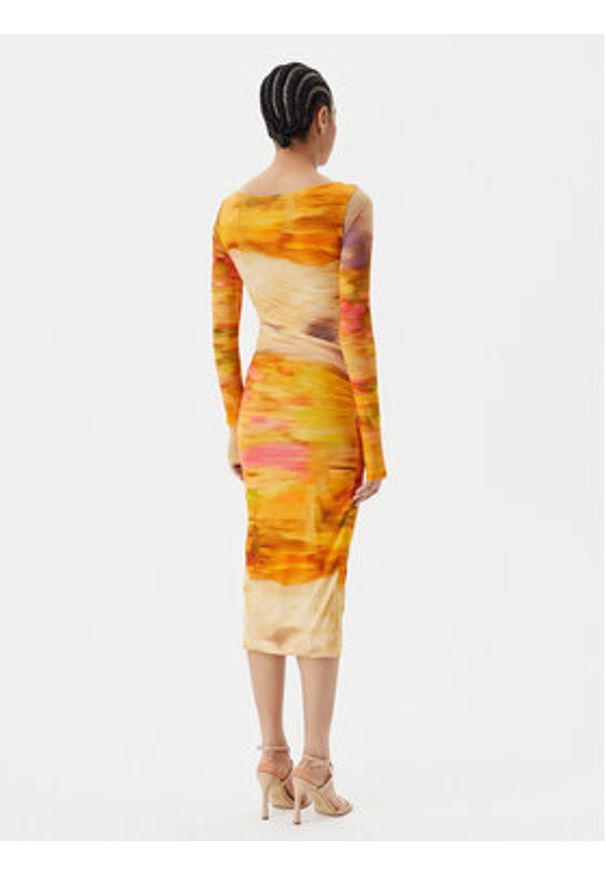 Pinko - PINKO Sukienka koktajlowa Beggin Abito 104838 A2G1 Kolorowy Slim Fit. Materiał: syntetyk. Wzór: kolorowy. Styl: wizytowy