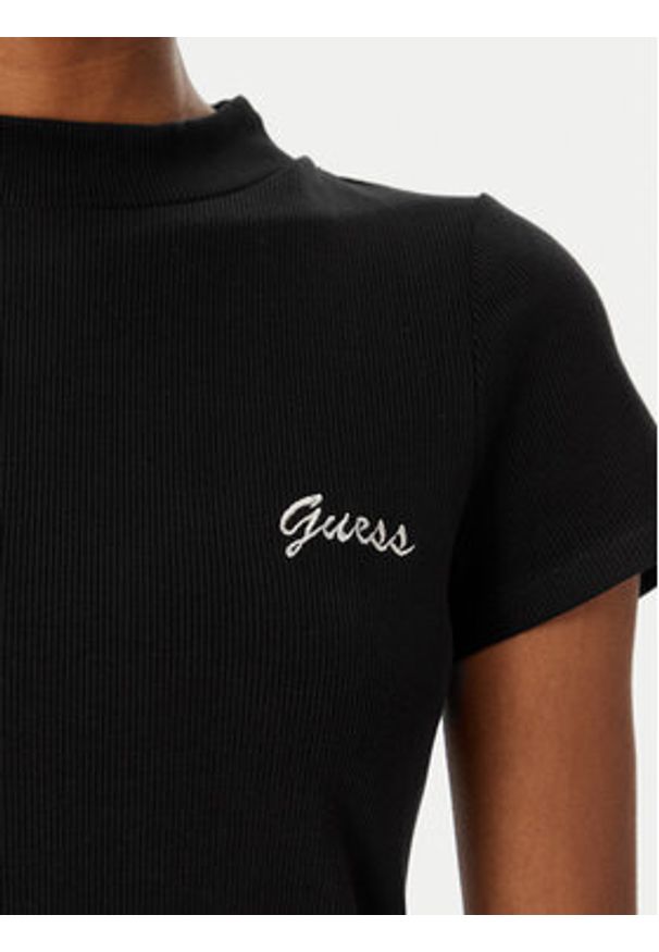 Guess Sukienka codzienna V6RK06 K8RT2 Czarny Slim Fit. Okazja: na co dzień. Kolor: czarny. Materiał: wiskoza. Typ sukienki: proste. Styl: casual