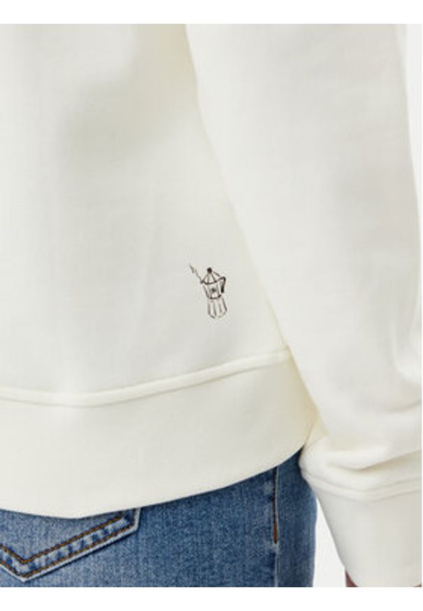 Karl Lagerfeld - KARL LAGERFELD Bluza A2W20057 Écru Regular Fit. Typ kołnierza: dekolt w karo. Kolor: kremowy. Materiał: bawełna