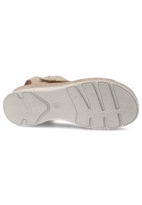 Beżowe Sandały Armodo Wygodne Obuwie Damskie. Okazja: na co dzień, na spacer. Zapięcie: rzepy. Kolor: beżowy. Materiał: skóra. Sezon: lato. Styl: casual, elegancki #6