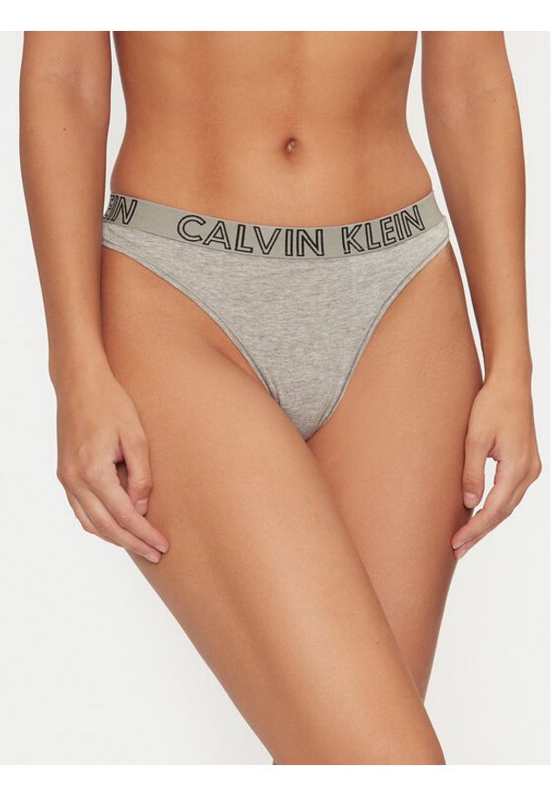 Calvin Klein Underwear Stringi Ultimate 000QD3636E Szary. Kolor: szary. Materiał: bawełna