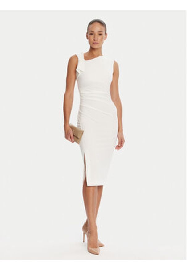 Rinascimento Sukienka koktajlowa CFC0125330003 Biały Slim Fit. Kolor: biały. Materiał: syntetyk. Styl: wizytowy