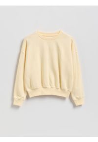 Reserved - Bluza z nadrukiem - kremowy. Kolor: kremowy. Materiał: bawełna, dzianina. Wzór: nadruk #1