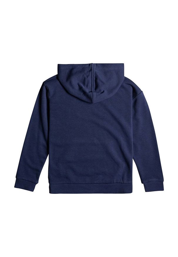 Roxy bluza dziecięca kolor granatowy z kapturem z nadrukiem. Okazja: na co dzień. Typ kołnierza: kaptur. Kolor: niebieski. Materiał: poliester. Wzór: nadruk. Styl: casual