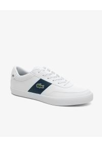 Lacoste - LACOSTE - Białe sneakersy z haftowanym logo COURT-MASTER. Kolor: biały. Materiał: materiał, poliester. Wzór: haft #6
