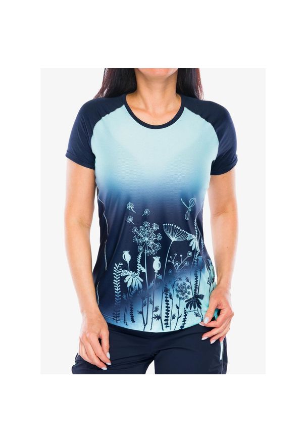 CRAZY - Koszulka szybkoschnąca damska Crazy Shirt Alpinstar. Kolor: niebieski. Sport: fitness