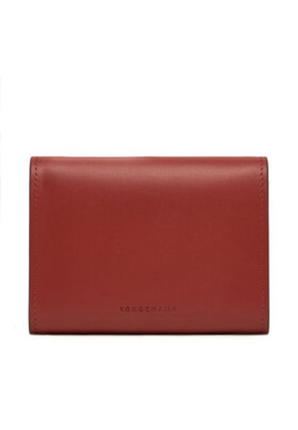 Longchamp Mały Portfel Damski 30021HAU Brązowy. Kolor: brązowy. Materiał: skóra