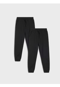 Sinsay - Spodnie dresowe 2 pack - czarny. Kolor: czarny. Materiał: dresówka