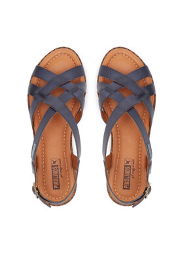 Pikolinos Sandały W0X-0556St Granatowy. Kolor: niebieski. Materiał: skóra