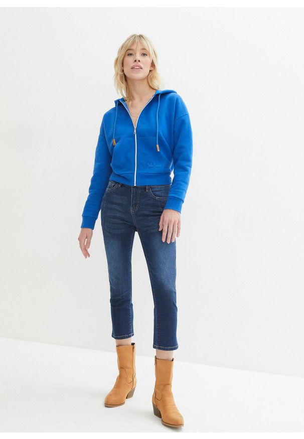 bonprix - "Dżinsy ""ultra-soft"" Slim Fit, dł. 7/8". Kolor: niebieski