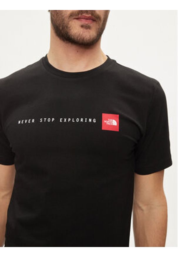 The North Face T-Shirt Never Stop NF0A87NS Czarny Regular Fit. Kolor: czarny. Materiał: bawełna