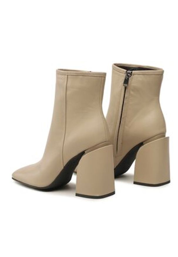 Pinko - PINKO Botki Tea Tronchetto PE 23 BLKS1 100664 A0N9 Beżowy. Kolor: beżowy. Materiał: skóra