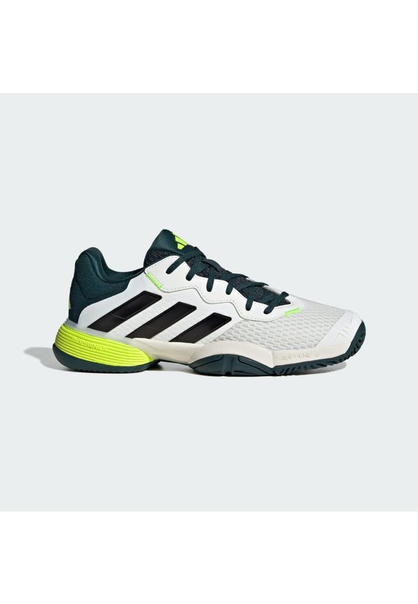 Adidas - Buty Barricade Tennis Kids. Kolor: czarny, zielony, biały, wielokolorowy. Materiał: materiał. Sport: tenis