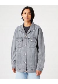 Wrangler - WRANGLER HERITAGE JACKET DAMSKA KURTKA JEANSOWA STORM BLACK W4364442V. Materiał: jeans