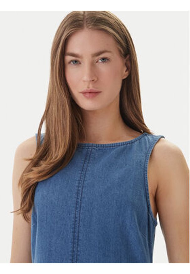 Vero Moda Sukienka jeansowa Kiara 10346411 Niebieski Regular Fit. Kolor: niebieski. Materiał: bawełna