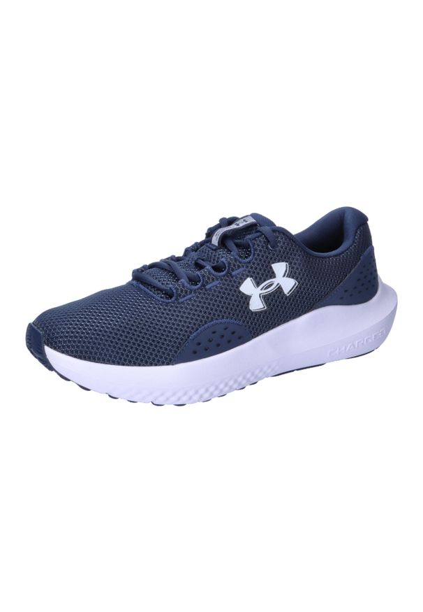 Buty do biegania męskie Under Armour Charged Surge 4. Kolor: niebieski. Materiał: guma, syntetyk, materiał. Szerokość cholewki: normalna. Sport: bieganie