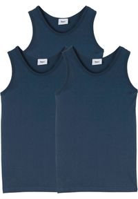 bonprix - Podkoszulki chłopięce (3 szt.), z bawełny organicznej. Kolor: niebieski. Materiał: bawełna