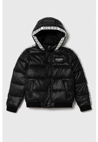 Guess kurtka dziecięca kolor czarny. Okazja: na co dzień. Kolor: czarny. Styl: casual