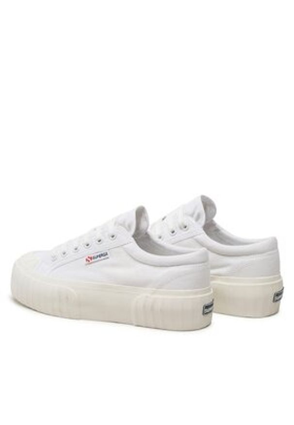 Superga Trampki Stripe Platform 2631 S5111SW Biały. Kolor: biały. Materiał: materiał. Obcas: na platformie