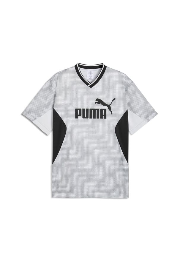 Puma - Męska luźna koszulka piłkarska Essentials z blokami kolorów PUMA. Kolor: biały. Sport: piłka nożna