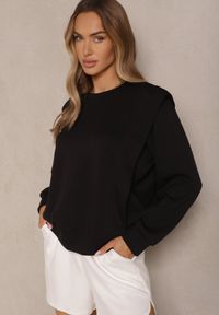 Renee - Czarna Bluza z Wiskozą z Szerokimi Ramionami Alioris. Okazja: na co dzień. Kolor: czarny. Materiał: wiskoza. Styl: casual, elegancki