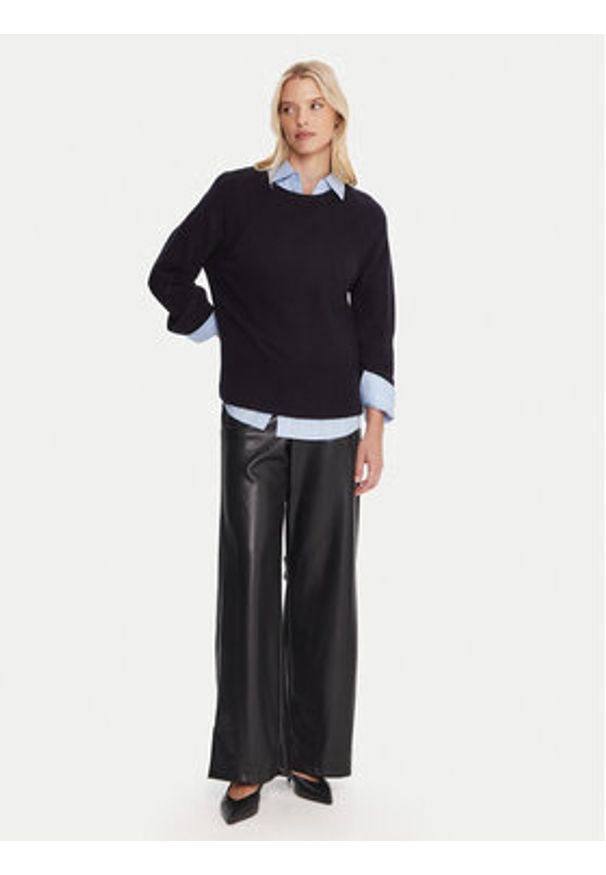 Marella Sweter Alaska 2525366102 Granatowy Regular Fit. Kolor: niebieski. Materiał: wełna