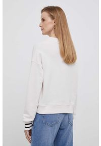 TOMMY HILFIGER - Tommy Hilfiger bluza bawełniana damska kolor beżowy melanżowa. Kolor: beżowy. Materiał: bawełna. Wzór: melanż. Styl: klasyczny #6