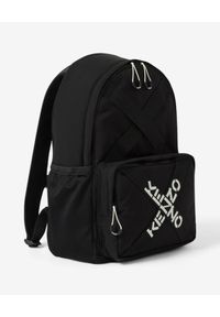 Kenzo - KENZO - Czarny plecak z logo. Kolor: czarny. Materiał: materiał, tkanina. Wzór: aplikacja. Styl: klasyczny, casual, sportowy #6