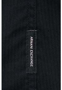 Armani Exchange koszula męska kolor czarny slim z kołnierzykiem button-down. Typ kołnierza: button down. Kolor: czarny. Materiał: tkanina. Długość: długie #5