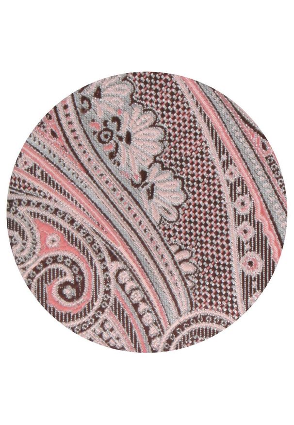 Męski Krawat - Odcienie Bladego Różu, Wzór Orientalny - Alties. Kolor: różowy. Materiał: tkanina. Styl: elegancki, wizytowy
