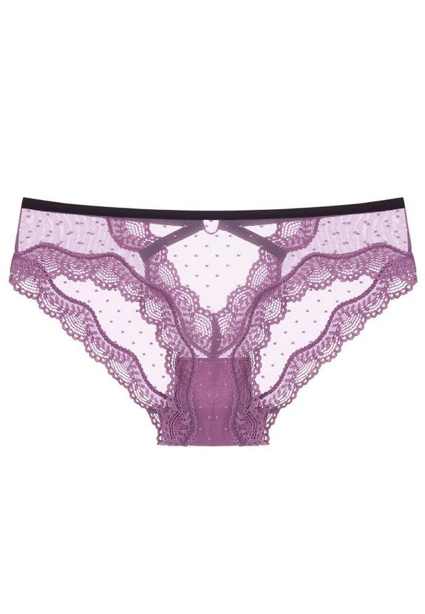 Intica - Figi koronkowe z wycięciem eleganckie i przewiewne Lubnah. Kolor: fioletowy. Materiał: koronka