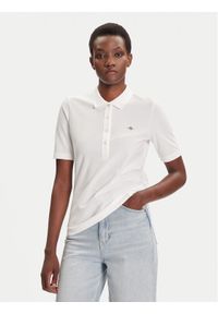 GANT - Gant Polo Shield 4202231 Écru Slim Fit. Typ kołnierza: polo. Materiał: bawełna