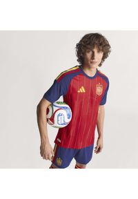 Adidas - Koszulka Spain 26 Home Authentic. Kolor: wielokolorowy, czerwony, różowy. Technologia: ClimaCool (Adidas). Sport: piłka nożna #1