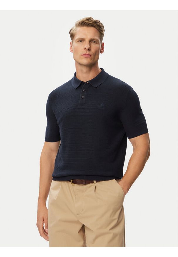 Beverly Hills Polo Club Polo P-SS26M-M7280NVY Granatowy Regular Fit. Typ kołnierza: polo. Kolor: niebieski. Materiał: bawełna