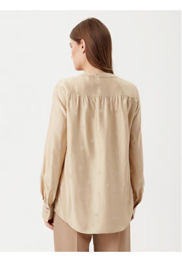 BOSS Bluzka 50532823 Beżowy Regular Fit. Kolor: beżowy. Materiał: syntetyk