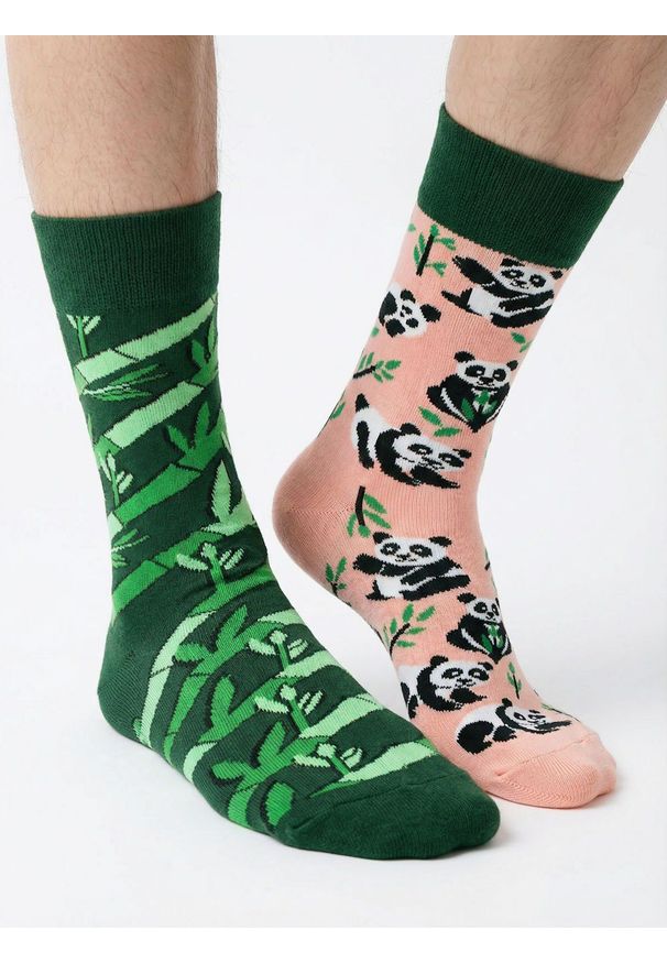 His Story - Skarpetki Bawełniane - Tematyczne - Panda i Pędy Bambusa. Kolor: wielokolorowy. Materiał: poliamid, bawełna, elastan