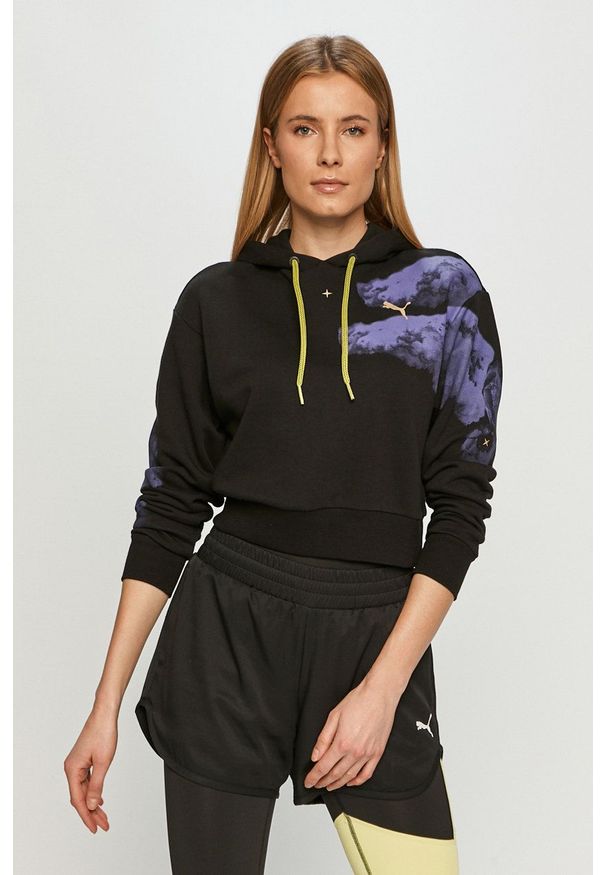 Puma - Bluza. Kolor: czarny. Wzór: nadruk