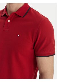 TOMMY HILFIGER - Tommy Hilfiger Polo Pique MW0MW42750 Czerwony Regular Fit. Typ kołnierza: polo. Kolor: czerwony. Materiał: bawełna #2