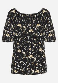 Born2be - Czarna Bluzka ze Sztucznego Jedwabiu w Kwiaty Lisanithea. Okazja: na co dzień. Kolor: czarny. Materiał: jedwab. Wzór: kwiaty. Styl: elegancki, casual #7