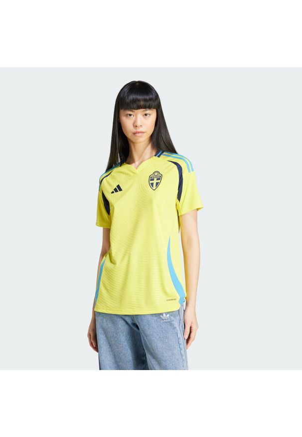 Adidas - Koszulka Sweden 24 Home. Kolor: żółty. Materiał: materiał