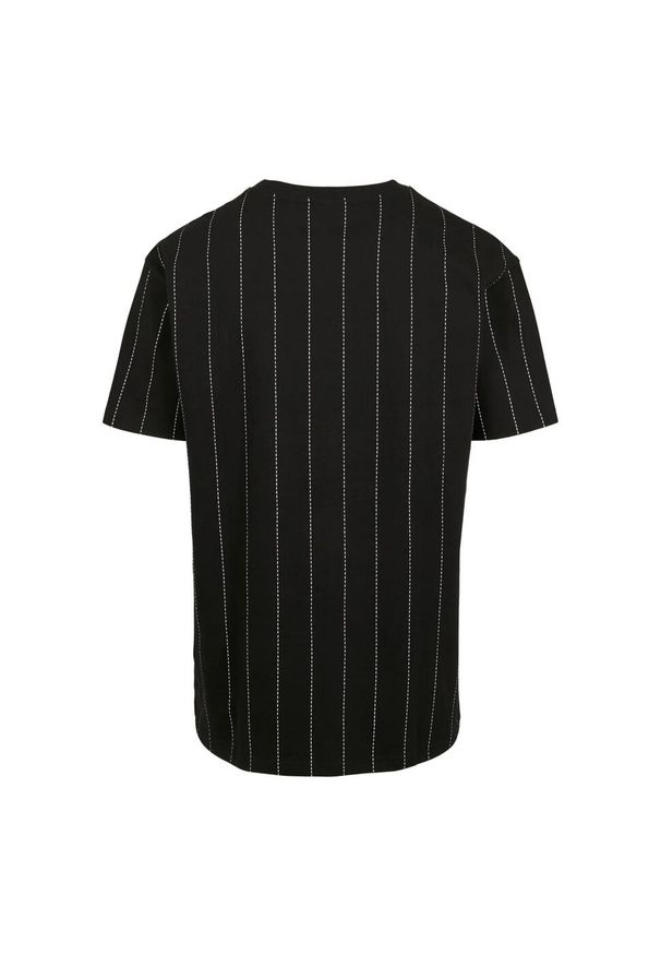 Urban Classics - T-shirt Męski Prążki Oversized. Kolor: czarny. Wzór: prążki