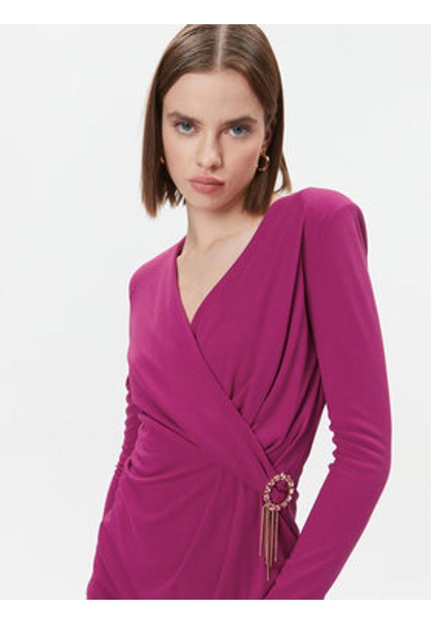 Fracomina Sukienka koktajlowa FQ23WD1007W62601 Różowy Slim Fit. Kolor: różowy. Materiał: syntetyk. Styl: wizytowy