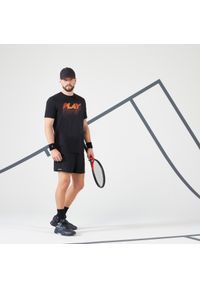 ARTENGO - Koszulka tenisowa męska Artengo TTS Soft. Kolor: czarny. Materiał: materiał, bawełna, elastan, lyocell. Sport: tenis