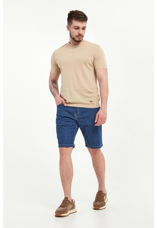 Liu Jo - T-shirt męski lniany LIU JO. Materiał: len