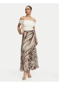 Guess Spódnica mini 174857 Brązowy Classic Fit. Kolor: brązowy. Materiał: syntetyk #3