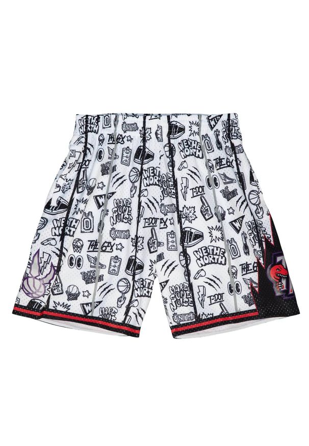 Mitchell & Ness - Krótka Toronto Raptors Doodle Swingman 1998-99. Kolor: biały. Długość: krótkie. Sport: koszykówka