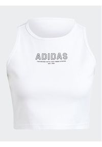 Adidas - adidas Top IR8374 Biały Slim Fit. Kolor: biały. Materiał: bawełna