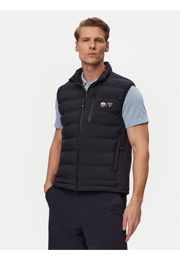 Guess Bezrękawnik M6GL38 W2167 Granatowy Regular Fit. Kolor: niebieski. Materiał: syntetyk. Długość rękawa: bez rękawów